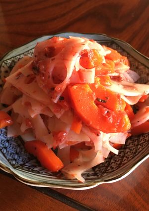 蓮根と人参の梅和え[透析]-レシピのメイン写真