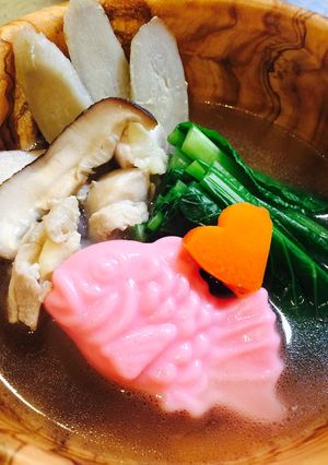 小松菜を使った関東風お雑煮-レシピのメイン写真