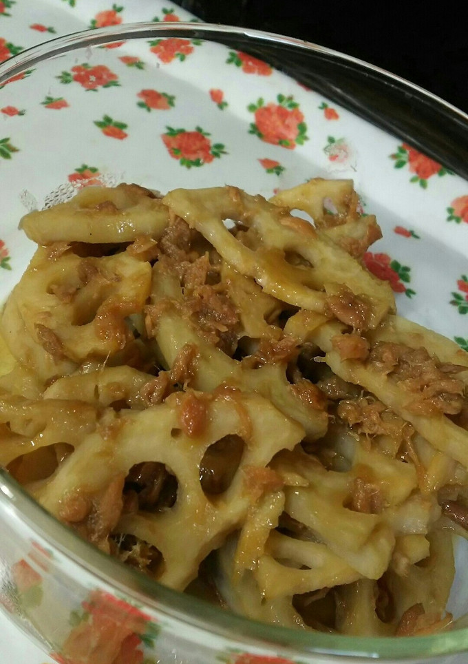 作りおきに！蓮根とツナの煮物-レシピのメイン写真