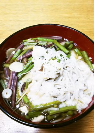 年越しそばにも！山菜とろろそば-レシピのメイン写真