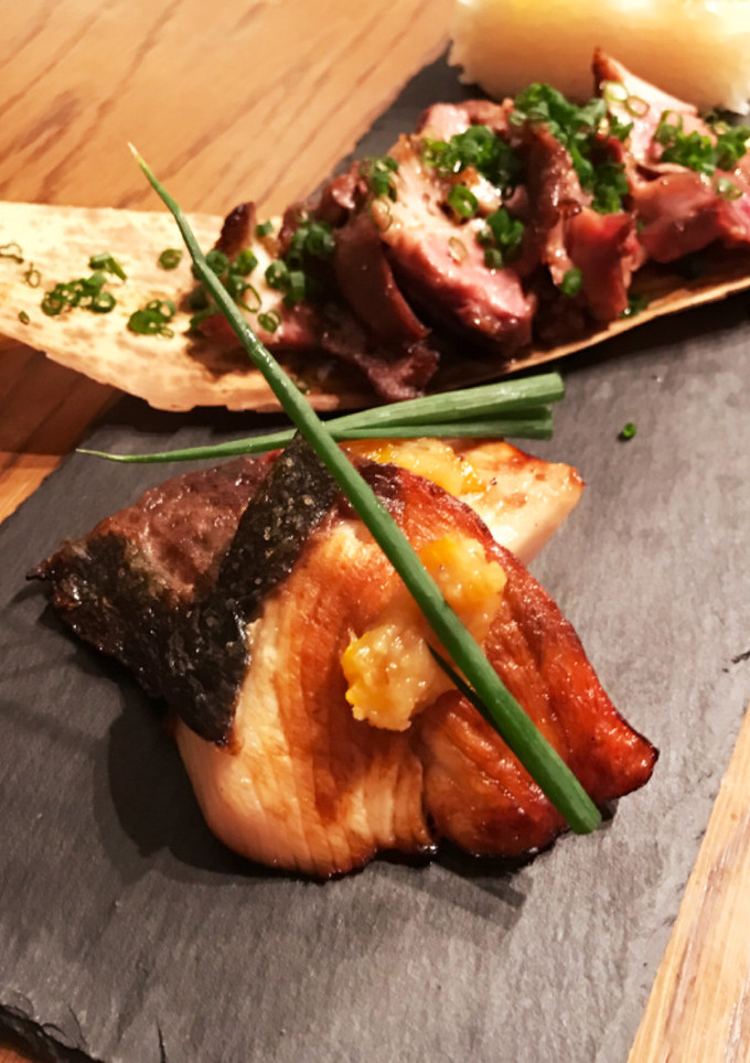 燻製にした鰤の塩焼き 柚子味噌を添えて-レシピのメイン写真