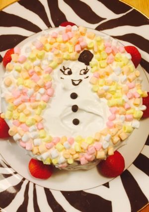 雪だるまのクリスマスケーキ-レシピのメイン写真