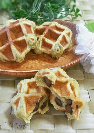 新春に♥お抹茶と黒豆のもっちりワッフル-レシピのメイン写真