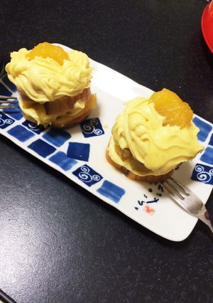 おせちアレンジ☆きんとん伊達巻モンブラン-レシピのメイン写真