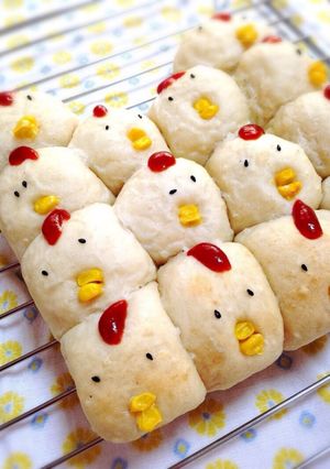 酉年にご飯入りもっちりにわとりちぎりパン-レシピのメイン写真