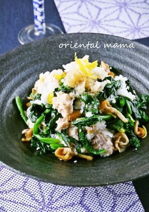 さっぱり！法蓮草＆鮭缶おろし和え-レシピのメイン写真
