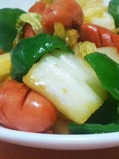簡単☆ピーマン&白菜のカレー粉炒め-レシピのメイン写真