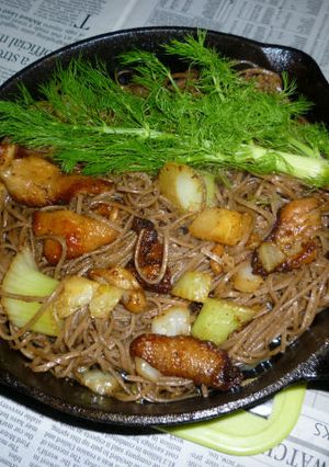 イシスキで鶏皮･フェンネルの和そば炒め-レシピのメイン写真