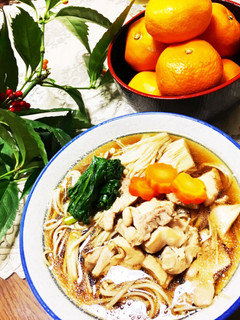 鶏肉とエノキのお蕎麦-レシピのメイン写真