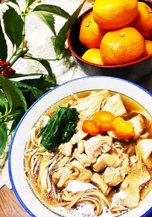 鶏肉とエノキのお蕎麦-レシピのメイン写真