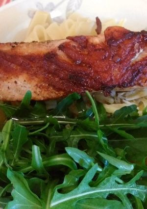 サーモンソテーのパスタ（簡単手抜き）-レシピのメイン写真