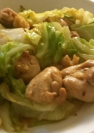 一人暮らしごはん　和風チキンキャベツ-レシピのメイン写真