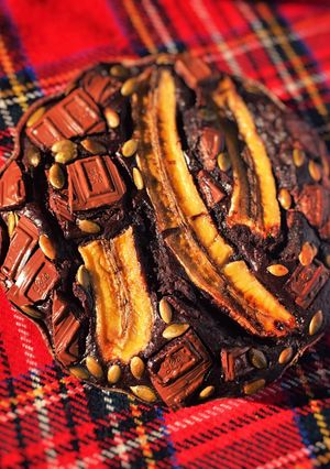 キャラメルバナナとチョコレートのケーキ-レシピのメイン写真