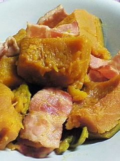 かぼちゃとベーコンの簡単煮物-レシピのメイン写真