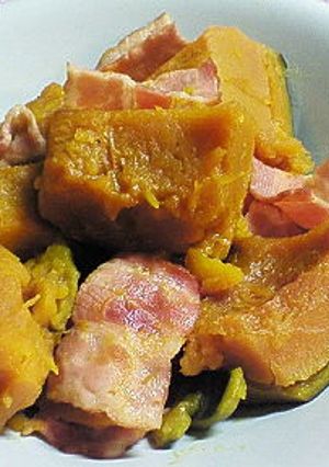 かぼちゃとベーコンの簡単煮物-レシピのメイン写真