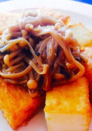 おつまみ向きの「厚揚げのなめ茸餡掛け」-レシピのメイン写真