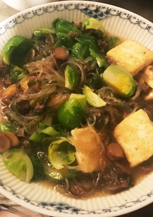 春雨、お豆腐と牛肉のあっさり炒め煮-レシピのメイン写真