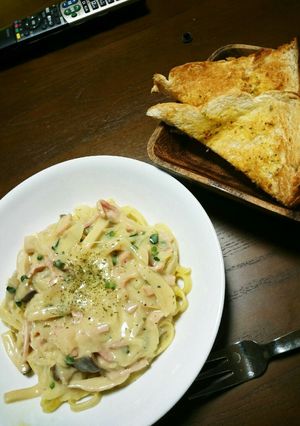豆乳でカルボナーラ風。玉子不使用‼-レシピのメイン写真