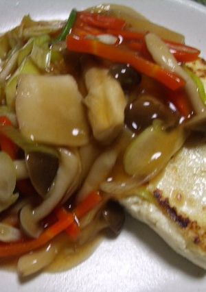 ★ヘルシー★豆腐ステーキ野菜あんかけ-レシピのメイン写真