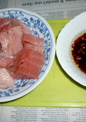 まぐろのカマの食べ方~まずはお刺身で-レシピのメイン写真