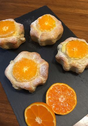 みかんとプリンのパン-レシピのメイン写真