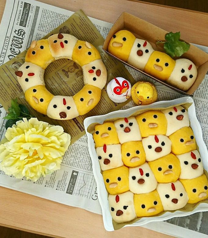 にわとり&ひよこのちぎりパン☆ by あさごはん0213 【クックパッド