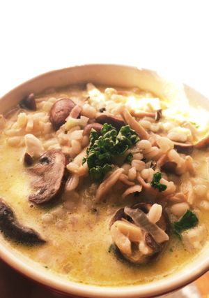 簡単！もち麦リゾット キノコ＆チーズ入り-レシピのメイン写真