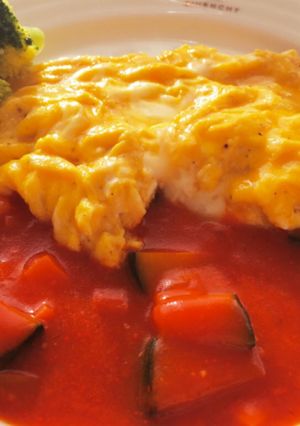 野菜ジュースでトロトロ卵の簡単オムレツ♬-レシピのメイン写真