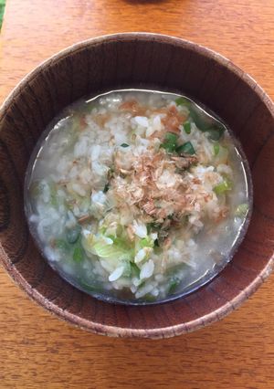 お腹へのやさしさ・梅鶏だし雑炊-レシピのメイン写真