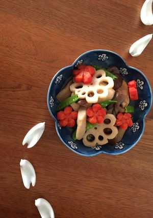 れんこん 飾り切り-レシピのメイン写真