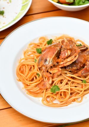 カニのトマトパスタ-レシピのメイン写真