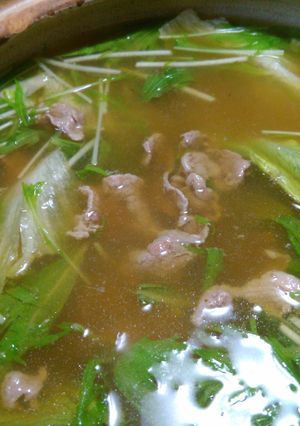 濃厚お茶液で牛肉レタス水菜しゃぶしゃぶ-レシピのメイン写真