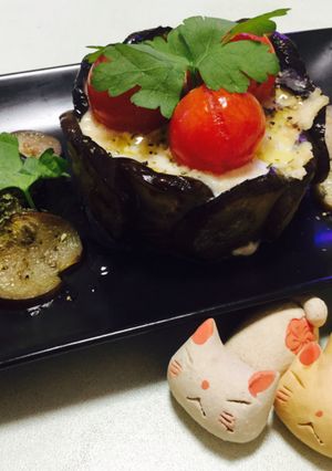 ナス&鶏ひき肉のセルクル詰め♬-レシピのメイン写真