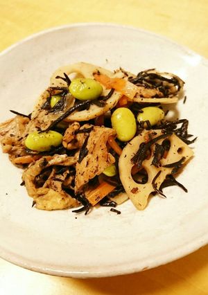 豚肉入り野菜たっぷりひじきの煮物-レシピのメイン写真