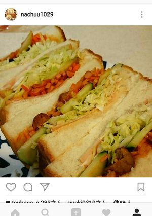 お弁当の定番おかずを挟んじゃえ!なサンド-レシピのメイン写真