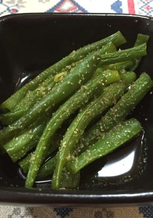 レンジと麺つゆで☆さやいんげんのごま和え-レシピのメイン写真