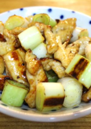 焼き葱と鶏胸肉の甘辛炒め-レシピのメイン写真