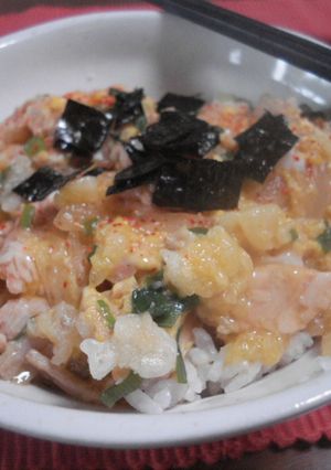 丼だけ～～っ！シャケ玉×３-レシピのメイン写真