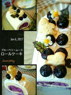 ブルーベリームースinロールケーキ-レシピのメイン写真
