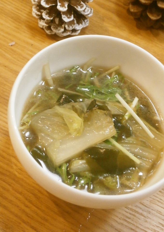節約応援！白菜とわかめの中華風スープ-レシピのメイン写真