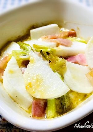 おつまみ♡カブとベーコンのオイルマヨ焼き-レシピのメイン写真