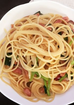 ベーコンとほうれん草のペペロンチーノ-レシピのメイン写真