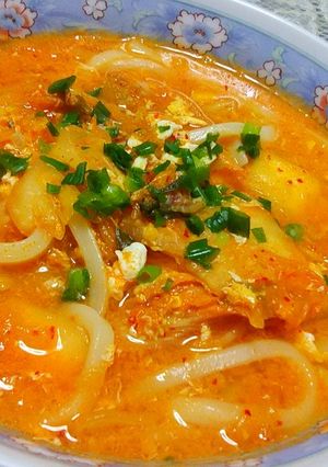 簡単！あったかキムチうどん♪-レシピのメイン写真