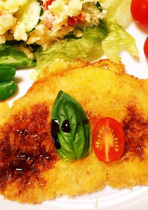 チーズとバジル入りの、ハムカツ-レシピのメイン写真