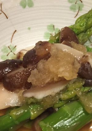 アスパラと椎茸のおろしポン酢醤油-レシピのメイン写真
