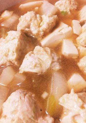 油はたった1/2低カロリーの鶏のつくね鍋-レシピのメイン写真