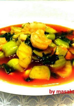野菜たくさんチリエビ♥-レシピのメイン写真