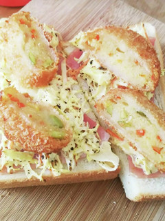 サックサク残り物フライのキャベツトースト-レシピのメイン写真