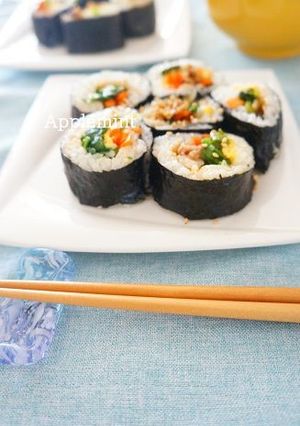 ごま油香る牛肉キンパ(韓国風海苔巻き)-レシピのメイン写真