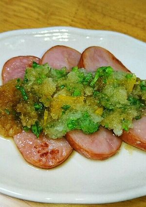 厚切りハムの卸しぽん酢かけ-レシピのメイン写真